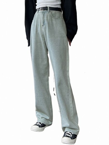 

women's jeans dazy slant pocket straight leg jeans without belt x8ck#, Blue