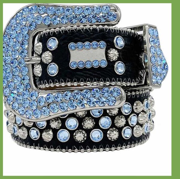 

2022 designer bb belt simon belts for men women shiny diamond belt black on black blue white multicolour with bling rhinestones as2023, Black;brown