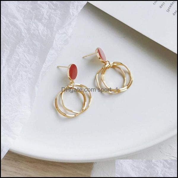 

stud s925 sier needle temperament beautif drip earrings wild circle fashion retro 3716 q2 drop delivery 2021 jewelry sport1 dhapu, Golden;silver