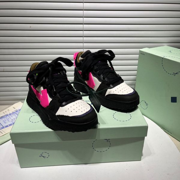 

designer trainer sneaker virgil casual shoes calfskin leather black white green red blue leather overlays platform 0828