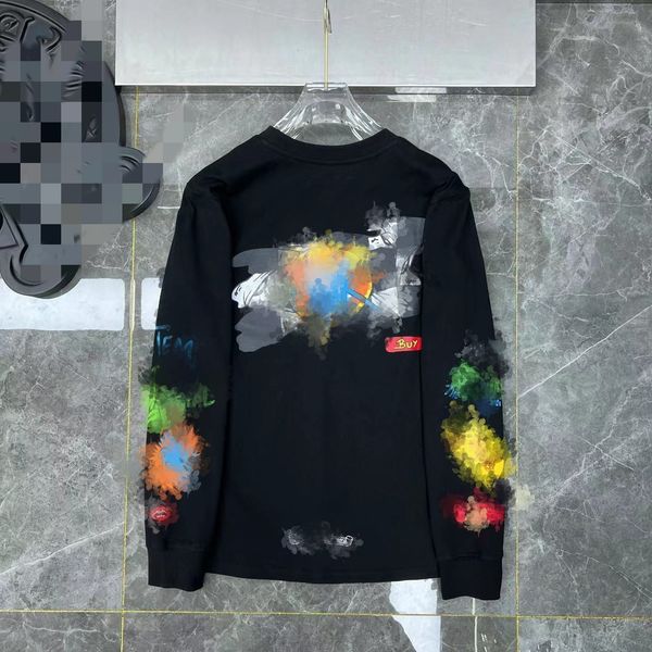 

6v1h men's and women's sweatshirts 2022 fashion brand ch mattyboy records graffiti limited long-sleeved t-shirt wtoi, Black