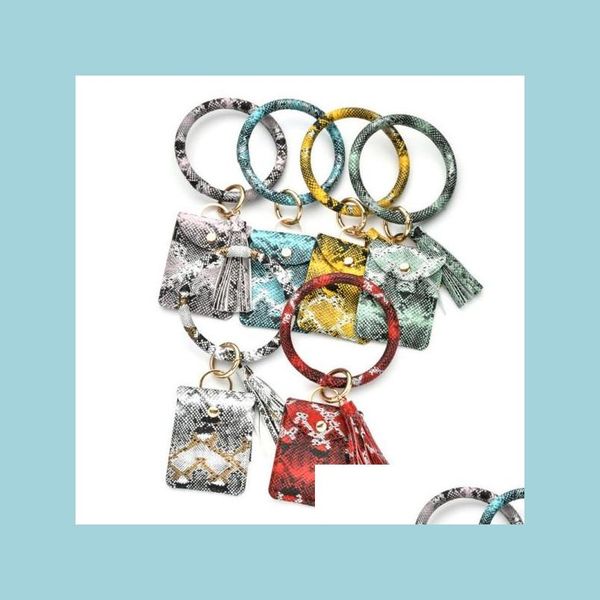 

key rings key ring snakeskin pu bracelet keychain women wallet tassel pendant bracelets id card holder keychains fashion je mjfashion dh2wq, Slivery;golden