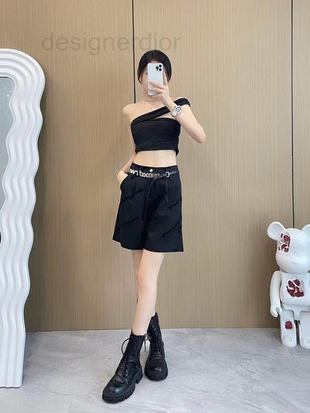 

women's shorts designer aw / 22ss new shorts flocked with hardware belt version are powerful and show leg length 9c9a, White;black