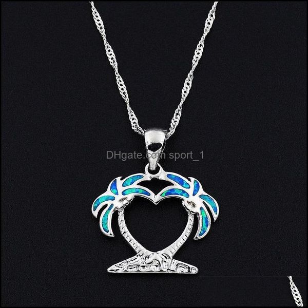 

pendant necklaces pendant necklaces blue fire opal three fish hook necklace for gift 1825 t2 drop delivery 2021 jewelry pendant sport1 dhvnc, Silver