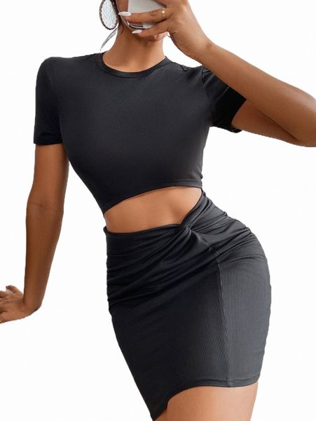 

casual dresses solid cut out bodycon twist front dress z0gw#, Black;gray