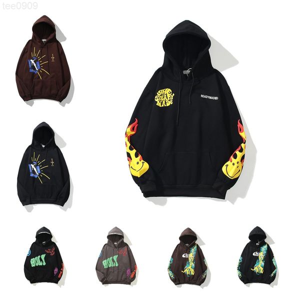 

hoodies digital print fashion brand casual sweater hoodie, Black