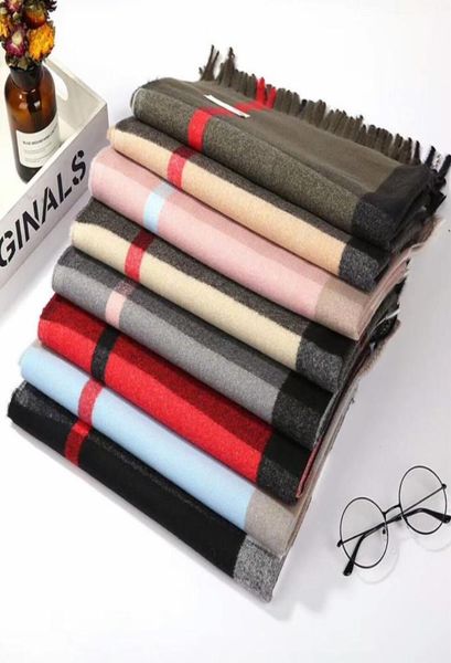 

2020 new classic british plaid cotton ladies women cashmere sc, Blue;gray