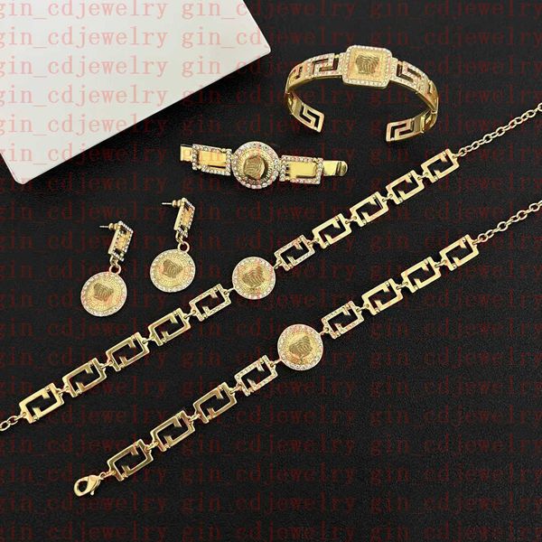 

fashion designer necklaces v pendant banshee medusa head 18k gold plated bracelets earrings rings birthday festive engagement gifts v6, Silver