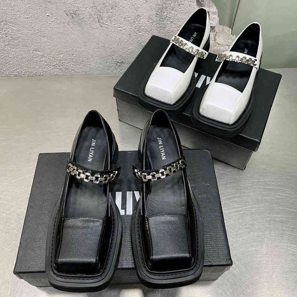 

dress shoes college style single shoes with sponge cake sole women's autumn uniform mary jane thick soled jk large head small leather, Black