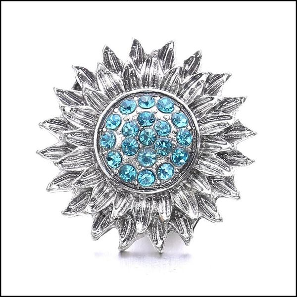 

other rhinestone snap button jewelry components 18mm metal sunflower snaps buttons fit bracelet bangle noosa b1205 drop dhseller2010 dhsxl, Blue;slivery