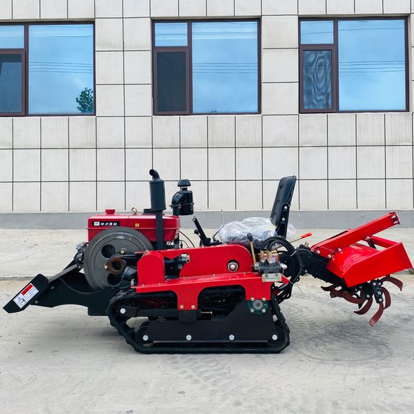 

large machinery & equipment dry land crawler rotary tiller multi-function pastoral management ditching small remote control arable land ridg