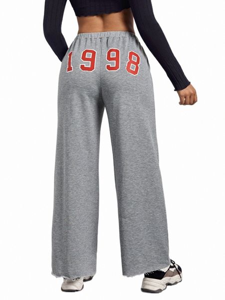

women's pants & capris letter graphic elastic waist sweatpants a3mo#, Black;white