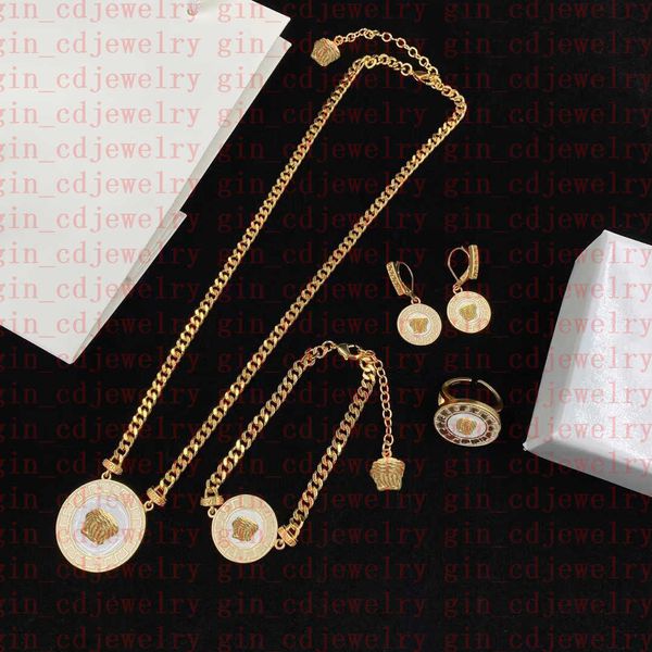 

fashion designer necklaces v pendant banshee medusa head 18k gold plated bracelets earrings rings birthday festive engagement gifts v3, Silver