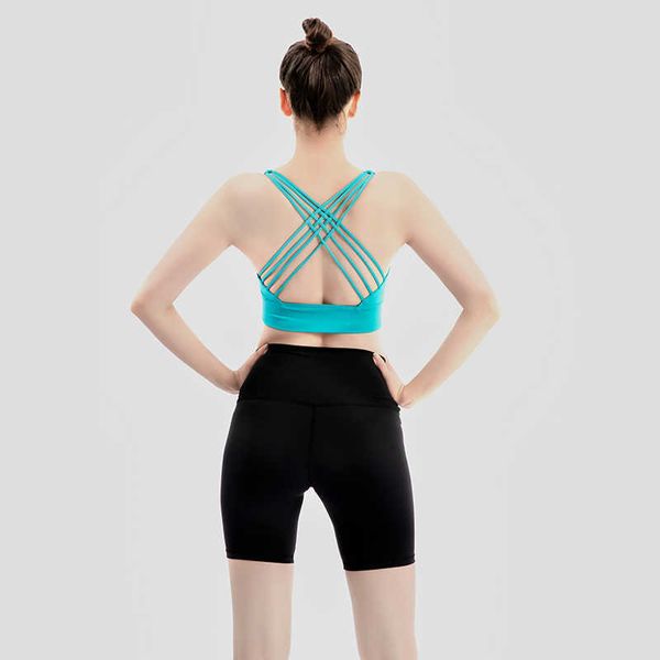 

yoga outfit cross straps yoga gym sports bra women wireless yoga fitness to