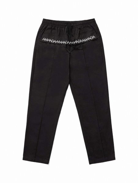 

men's pants x love worthy men letter graphic drawstring waist pants a30s#, Black