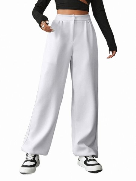 

women's pants & capris solid high waist tapered pants m1cq#, Black;white