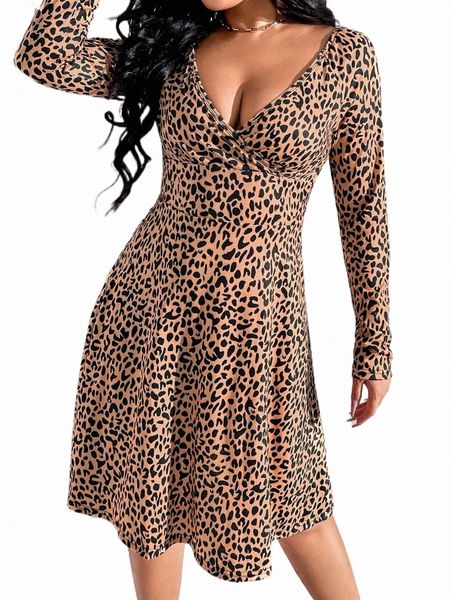 

casual dresses allover print plunging neck a-line dress v2oj#, Black;gray