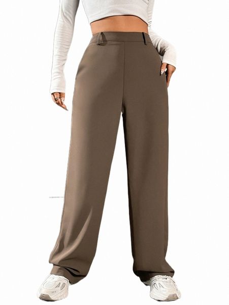 

women's suits & blazers high waist solid tailored pants 31jr#, White;black
