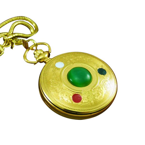 

quartz pocket watch antique gold classic nostalgic pocket watch, Slivery;brown
