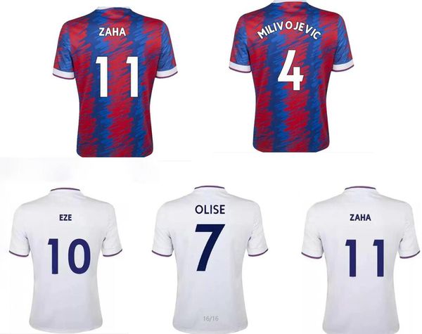

discount 22 23 customized thai quality soccer jerseys 7# olise 9 jayew 11# zaha 15# schlupp 22# edouard 14 mateta 10 eze kingcaps local onli, Black;yellow