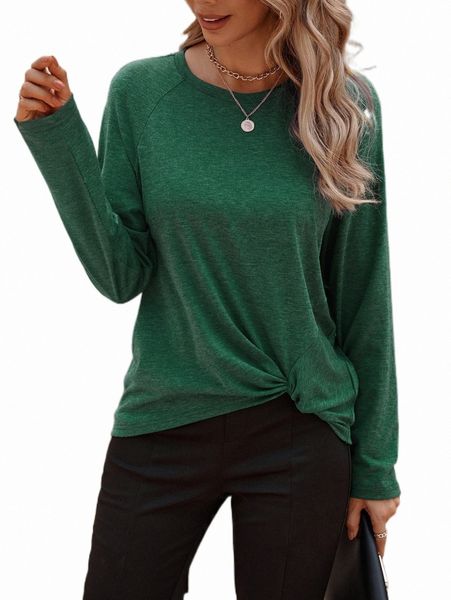 

women's t-shirt twist hem raglan sleeve tee 2022 new b7ky#, White