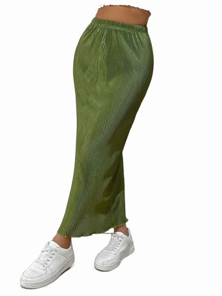 

skirts elastic waist rib-knit pencil skirt 2022 new h0um#, Black