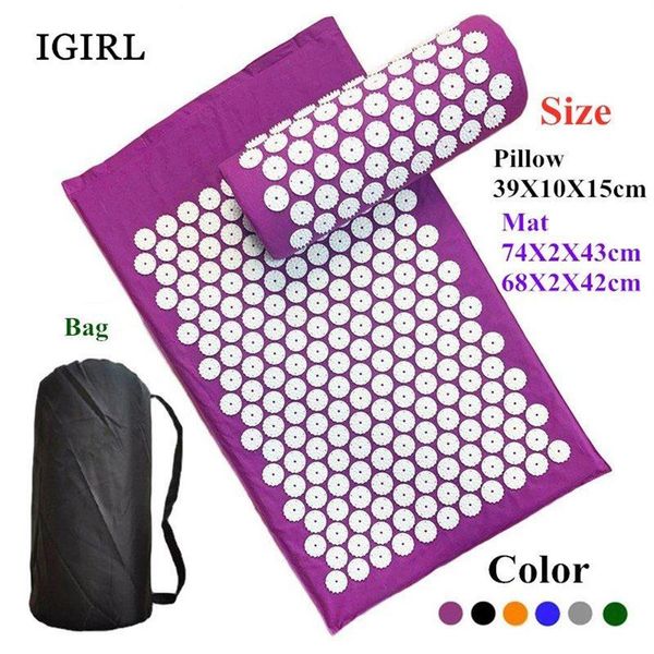 

20mm thick acupressure yoga mat pillow gym fitness exercise sport acupuncture massage mat for body neck back 280k