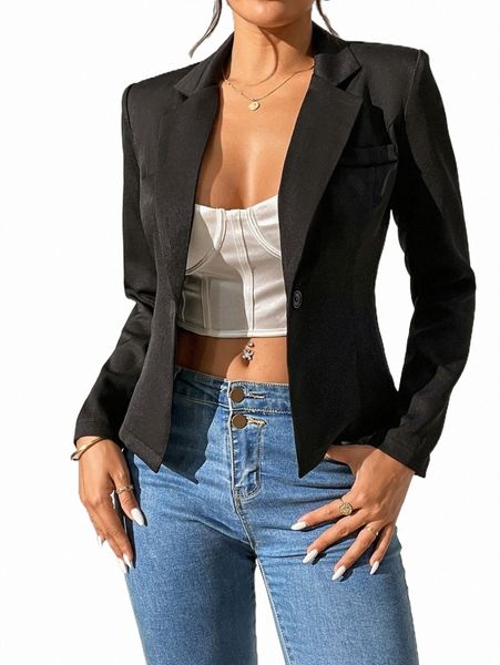 

women's two piece pants petite lapel collar single button blazer e5ig#, White
