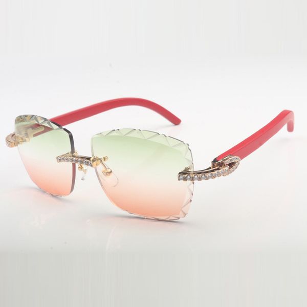 

endless diamond sunglasses 3524028 with natural red wood legs and 58mm cut lens thickness 3.0mm, White;black