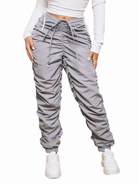 

women's pants & capris sxy drawstring waist stacked pants e2zo#, Black;white