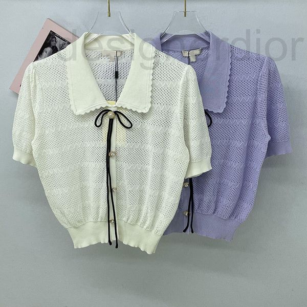 

women's knits & tees designer korean bandage doll neck single breasted sweater female street style fashion casual design hollow out sho, White