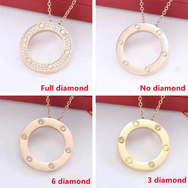 

pendant necklace luxury designer jewelry stainless steel full diamond pendants gold silver necklaces for man and women valentine day gi280q