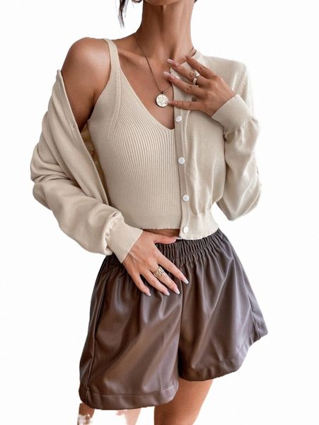 

women's sweaters crop ribbed knit & solid cardigan 202p#, White;black