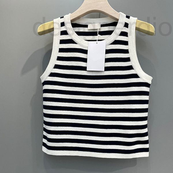 

women's tanks & camis designer ce black and white stitched stripe sleeveless knitted vest new summer product in 2022 fashionable sports