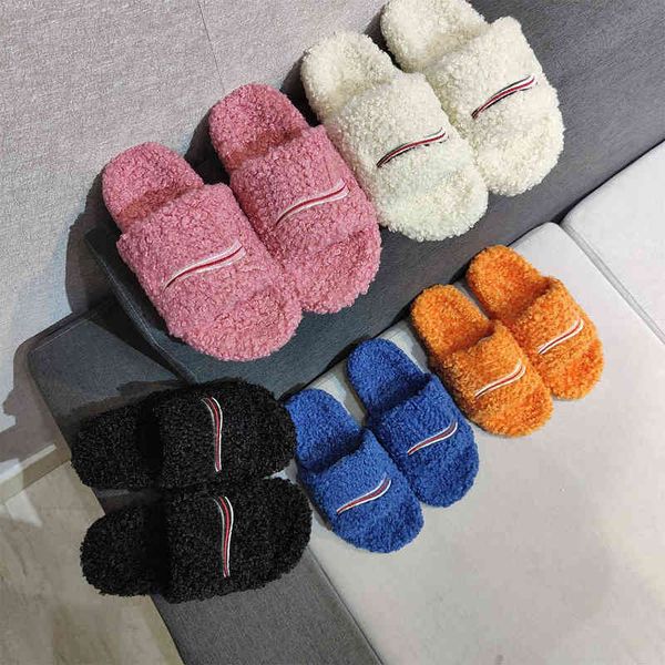 

sandals slippers slide sandal girl women wool slides designers furry fur warm letters comfortable fuzzy size 35-44, Black
