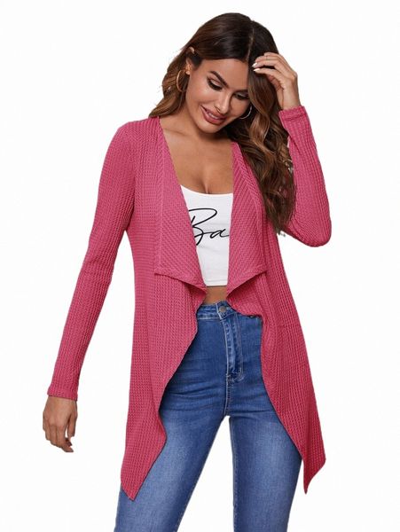 

women's sweaters waffle knit waterfall cardigan m2v0#, White;black