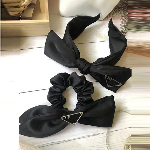 

fashion women letter strawberry designer brand black triangle headband hair band knit wide edge knotted bowknot headwraps hairhoop head270w, Silver