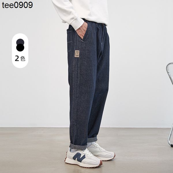 

2022 jeans autumn new loose and versatile straight casual pants, Blue