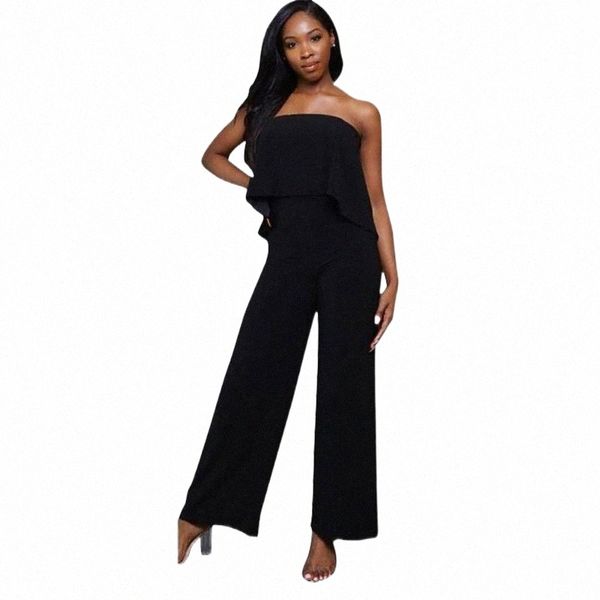 

women's jumpsuits & rompers women's jumpsuits & rompers echoine off shoulder jumpsuit sleeveless black long wide pants summer wome, Black;white