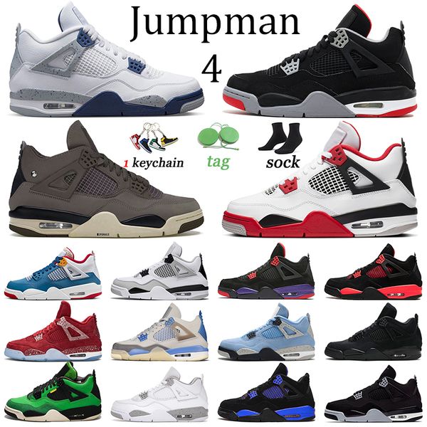 

professional 4s jumpman 4 basketball shoes midnight navy violet ore j4 sports military black canvas men women red thunder trainers sneakers