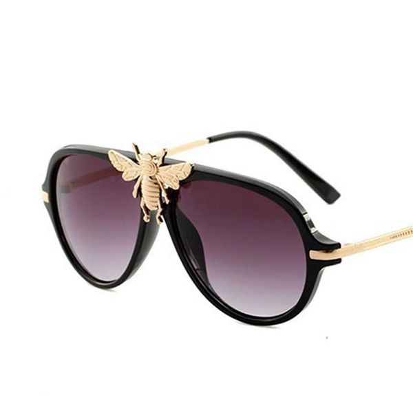 

fashion oversized men oval sunglasses bee decoraction retro design eyeglasses uv400248l, White;black