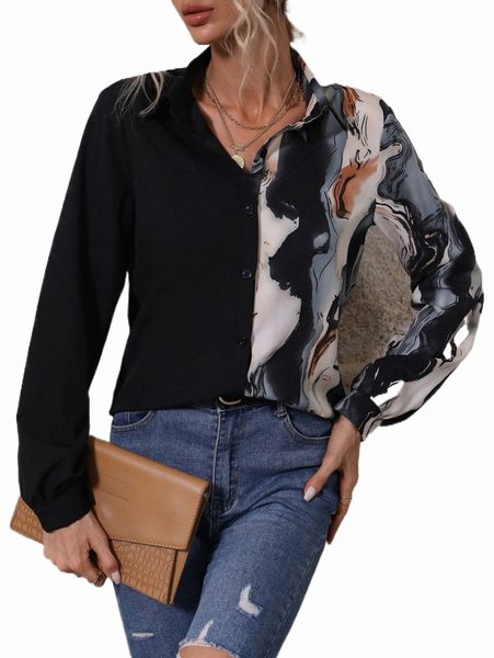 

women's blouses & shirts graphic print button front shirt y27q#, White