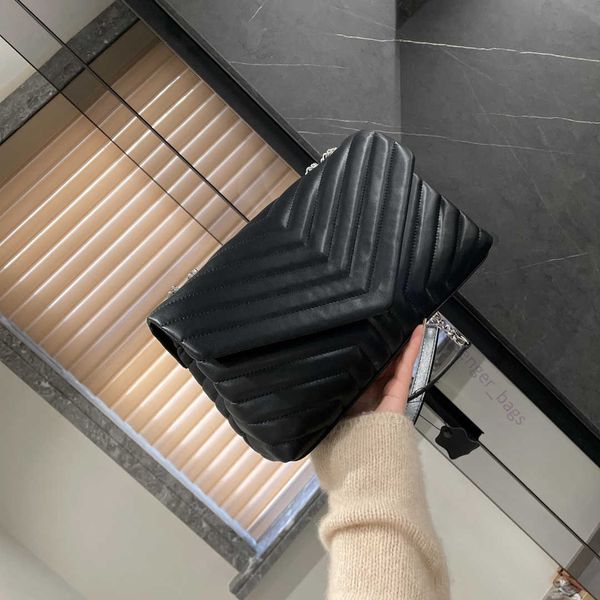 

famous designer caviar clutch lady fashion wallet plain cross body shoulder handbags women large capacity square practical v stripes bla