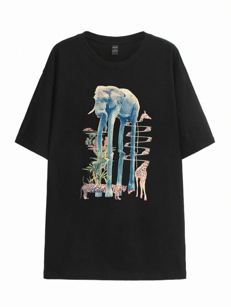 

women's t-shirt x ali gulec animal print drop shoulder tee z5ew#, White