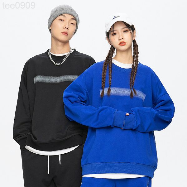 

hoodies casual fashion brand coat blue round neck sweater male, Black