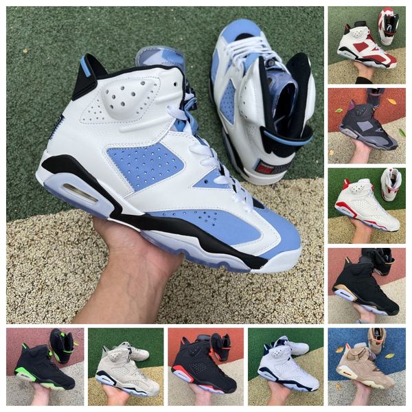 

mens 6s unc white basketball shoes jumpman 6 red oreo mint foam midnight navy british khaki metallic silver black cat washed denim