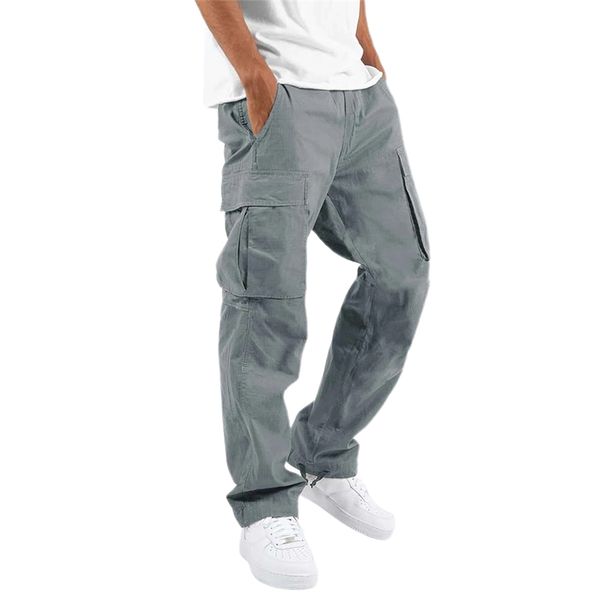 

men's pants cargo pockets for casual s clothing summer fashion full length trousers streetwear 220907, Black
