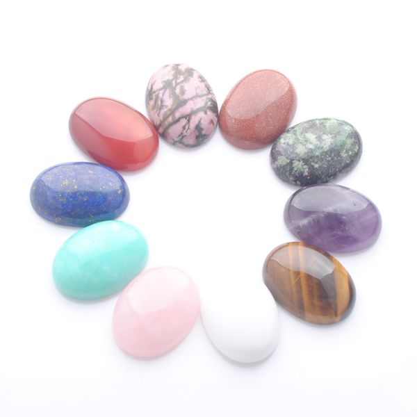 

natural gemstones oval no hole cabochon 22x30mm beads fit making jewelry ring earrings necklace amethysts opal jades bu306, Black