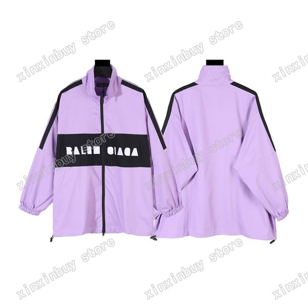 

xinxinbuy men designer coats jacket paris wave printing panelled women oversize black yellow gray green purple xs-2xl, Black;brown