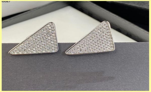 

2021 fashion diamond earrings studs luxurys designers earring gold hoop ear, Silver